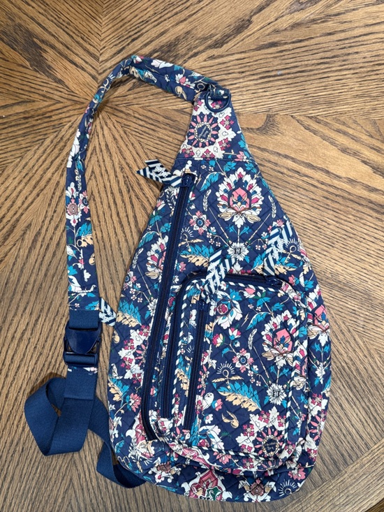 Vera Bradley Handbags - Vera Bradley Navy Floral Quilted Crossbody Sling Bag